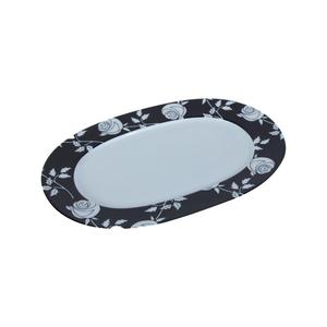 KÜTAHYA PORSELEN LB24KY612 KAYIK TABAK SİYAH ÇİÇEK